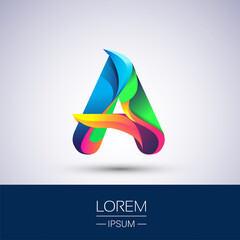 Obraz premium A letter colorful logo, Vector design template elements for your Logo And company identity.