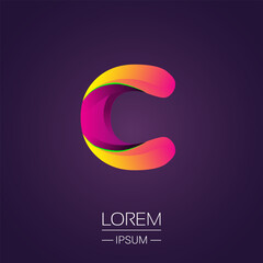 C letter colorful logo, Vector design template elements for your Logo And company identity.
