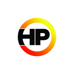 Letter HP circle logo design vector