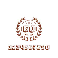 60 years anniversary logo template. Vector and illustration