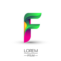 F letter colorful logo, Vector design template elements for your Logo And company identity.