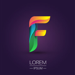 F letter colorful logo, Vector design template elements for your Logo And company identity.