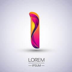 I letter colorful logo, Vector design template elements for your Logo And company identity.