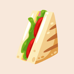 delicious triangle sandwich vector illustration 