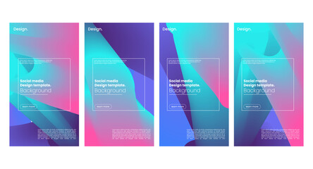trendy colorfull social media gradient stories or poster templates background, premium vector design