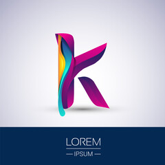 K letter colorful logo, Vector design template elements for your Logo And company identity.
