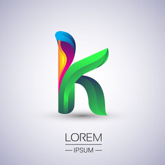 K letter colorful logo, Vector design template elements for your Logo And company identity.