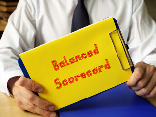 Balanced Scorecard sign on the piece of paper.