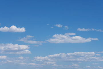 Blue sky and white clouds in sunny sky outdoors