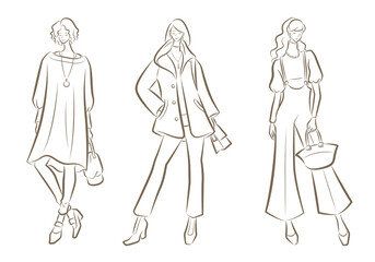 女性のファッションイラスト