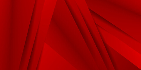 Red abstract 3D presentation background with triangles layers and shadow