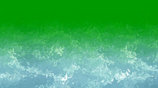 Water waves motion graphics with green screen background