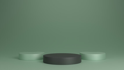 Round podium for product display.  3D rendered illustration. 