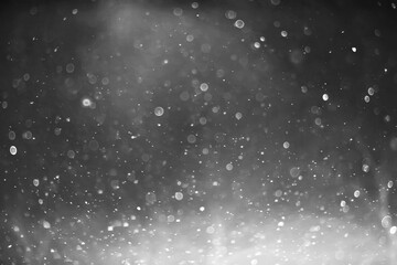 snow black background abstract texture, snowflakes falling in the sky overlay