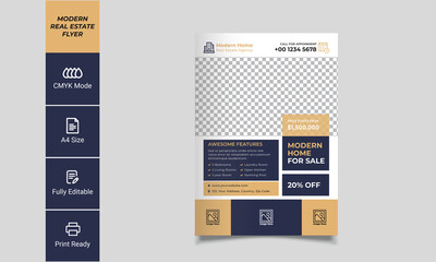 Classy Elegant Modern Real Estate Property Interior Design Flyer Template