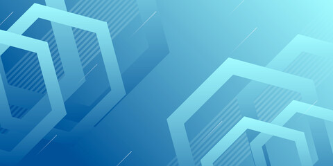 Blue abstract geometric hexagonal presentation background