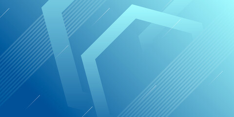 Light blue abstract presentation background with hexagonal lines and shapes. Futuristic technology element background