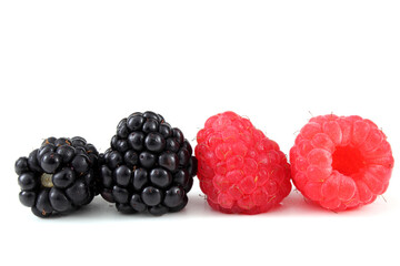 Raspberries and blackberries