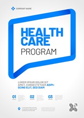 Design template with framed header for medical layout. Vector design A4 size for poster, flyer or banner.