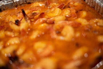 Backed shrimp and stew