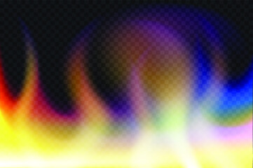 Burning fire flames on transparent background. 10 eps vector special light effect. For advertising banner, web, brochure, cover etc.