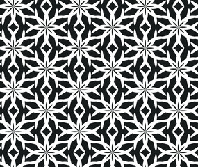 Seamless vector black and white pattern. Geometric background for fabric, textile, wrapping etc.