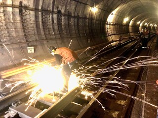 Sparks in the subway tunnel