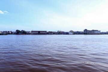 Obraz premium town across the river