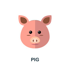 Naklejka na ściany i meble Pig icon. Simple element from home animals collection. Creative Pig icon for web design, templates, infographics and more
