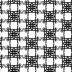 Seamless vector black and white pattern. Geometric background for fabric, textile, wrapping etc.