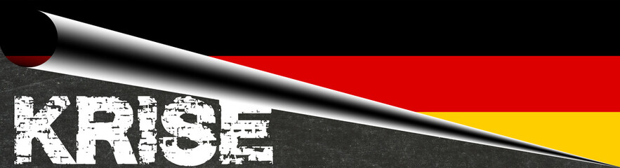 Deutsche Flagge und Krise in Deutschland