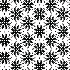 Seamless vector black and white pattern. Geometric background for fabric, textile, wrapping etc.