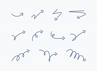 curved arrow icon set for web and app. thin line drawing arrows. editable stroke vector illustration	