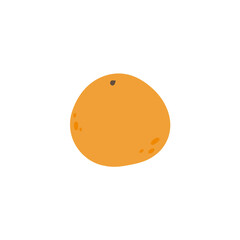 Orange in cartoon style. Vector image. Isolated on white