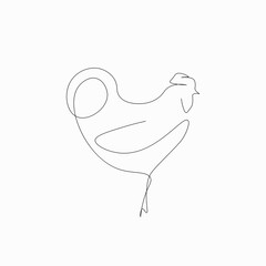 Chicken on white background. Vector illustration