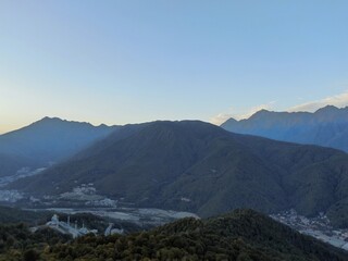 mountain landscape with clouds