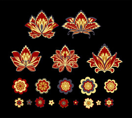 Vector decorative design Paisley, floral elements.