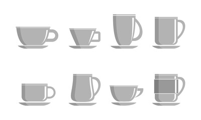 Cup for drink set illustration vector design