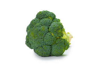 Fresh tasty broccoli isolated on white background.