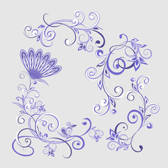 Obraz na płótnie Canvas Vector decorative design Paisley, floral elements.