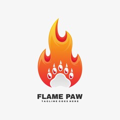 Vector Logo Illustration Flame Gradient Colorful Style.