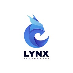 Vector Logo Illustration Lynx Gradient Colorful Style. © Artnivora