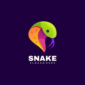 Vector Logo Illustration Snake Gradient Colorful Style.