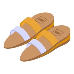 Woman sandals icon. Isometric of woman sandals vector icon for web design isolated on white background