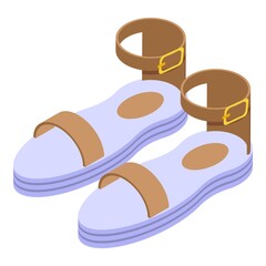 Fashion sandals icon. Isometric of fashion sandals vector icon for web design isolated on white background