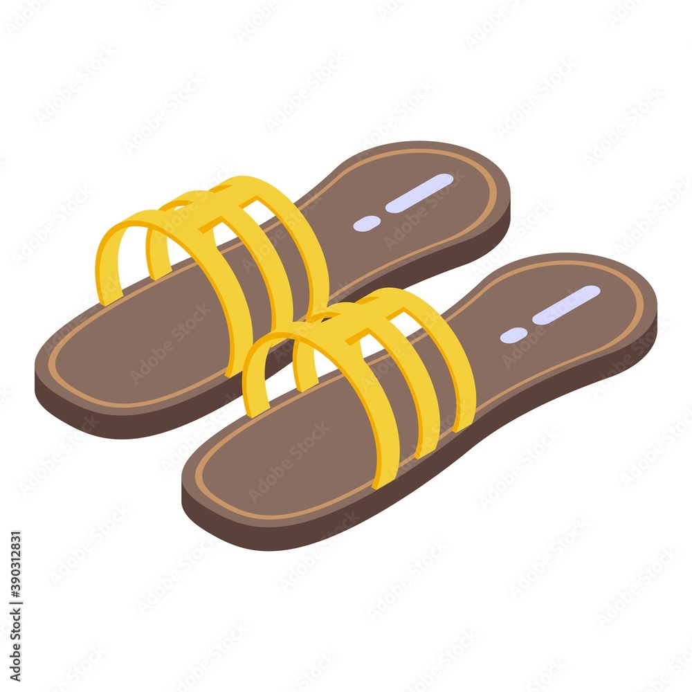 Wall mural Sponge sandals icon. Isometric of sponge sandals vector icon for web design isolated on white background - Wall murals