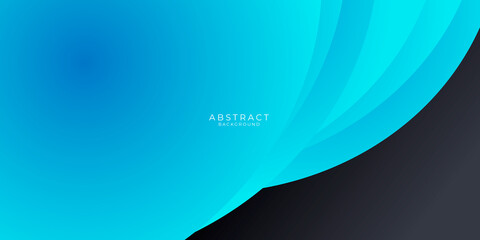 Abstract light blue black background dark curve circles