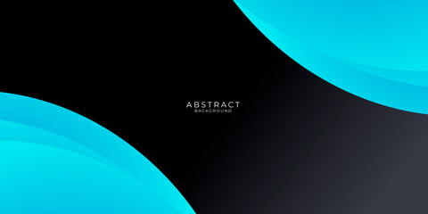 Abstract light blue black background dark curve circles