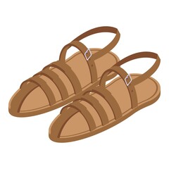 Retro sandals icon. Isometric of retro sandals vector icon for web design isolated on white background