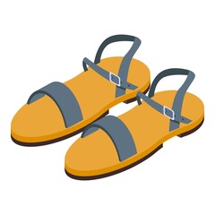 Walking sandals icon. Isometric of walking sandals vector icon for web design isolated on white background